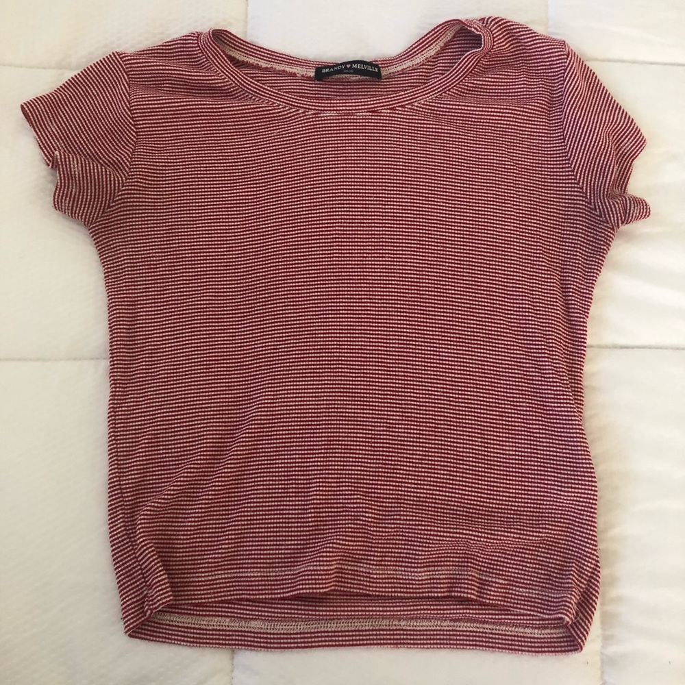 Brandy Melville red and white top